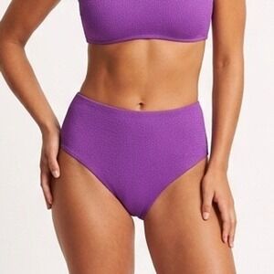 CALIA Womens High Rise Swim Bottom Purple Punch Texture Lycra XL